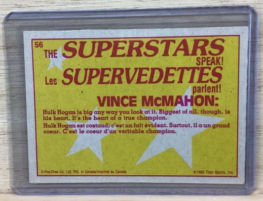 1985 O-Pee-Chee - Hulk Hogan And Vince McMahon Card #56