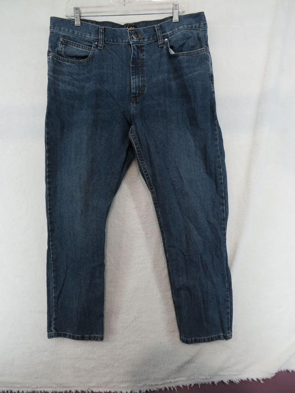 Lee Jeans Mens 36x30 Relaxed Fit Blue Straight Leg Denim Pants Classic Pocket