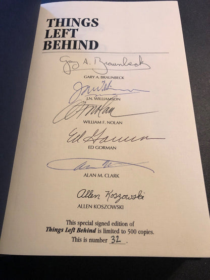 Things Left Behind by Gary A. Braunbeck - Signed, Limited 1st Edition #32