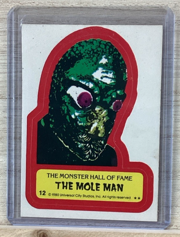 1980 Universal City Studios Hall of Fame Sticker Card - The Mole Man #12