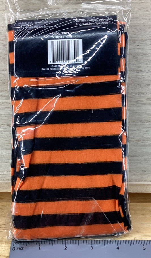 Orange & Black Full Size Striped Tights - Adult Size1