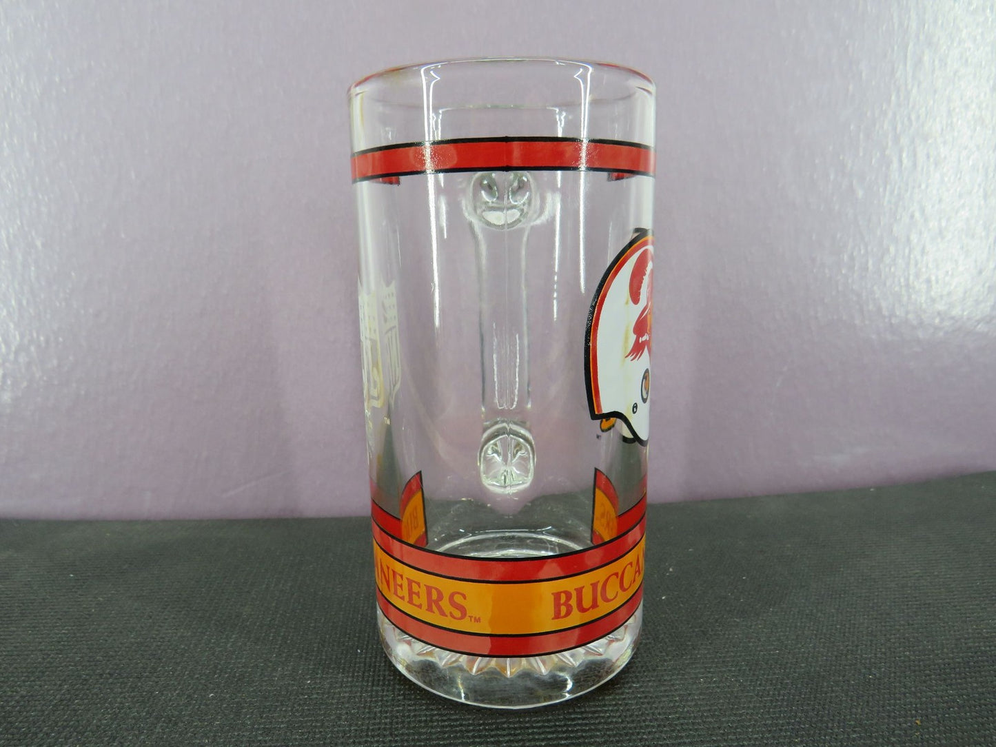Vintage Tampa Bay Buccaneers Beer Mug Stein Tall Glass 1980s NFL