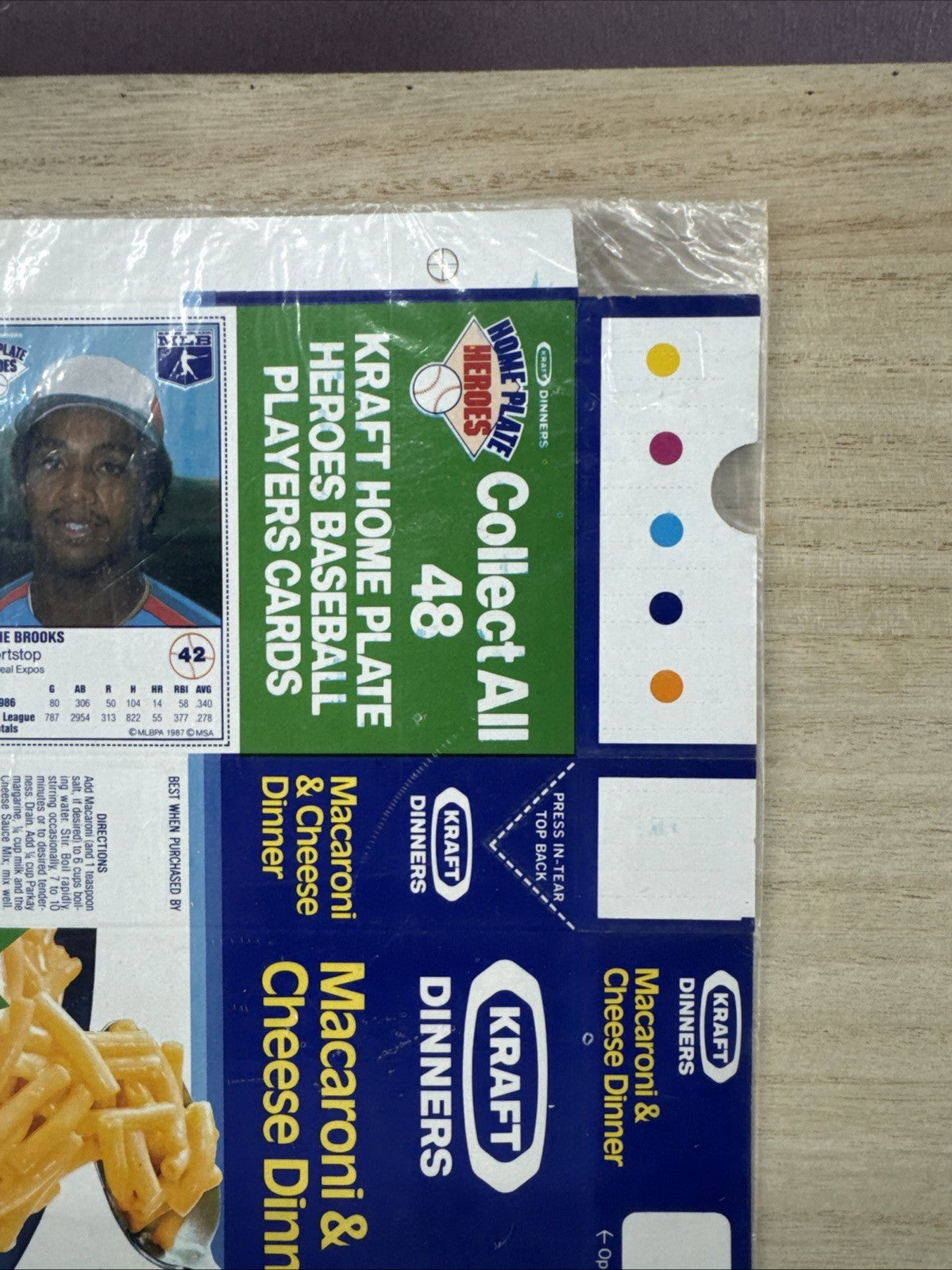 1987 Kraft Home Plate Heroes Never Folded Panel - Pete Incaviglia & Hubie Brooks