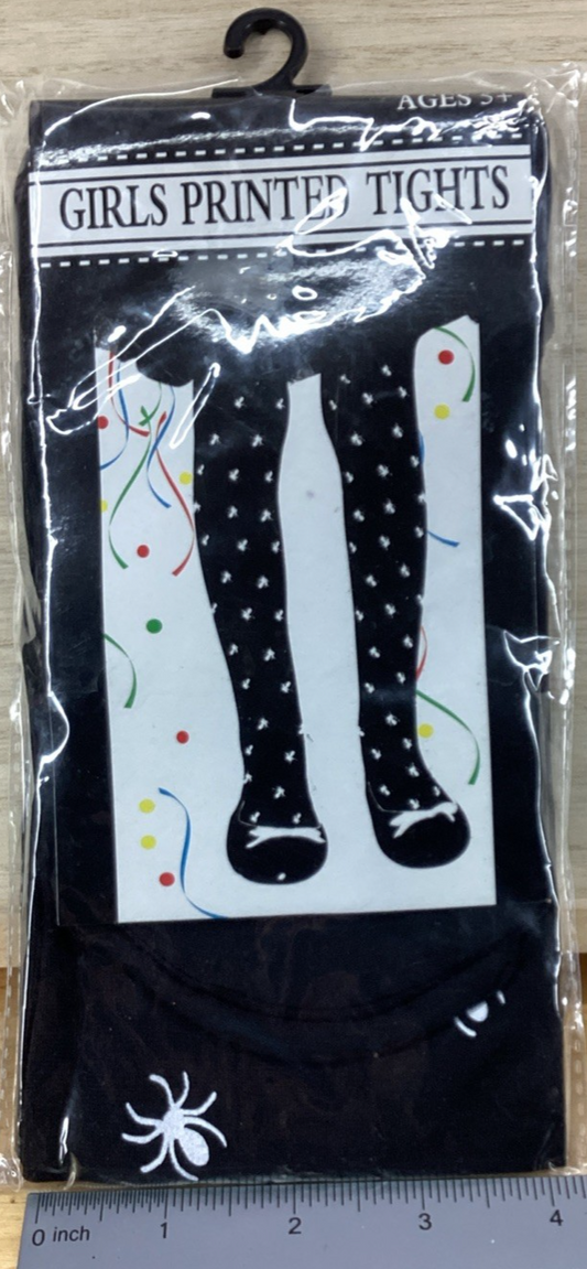 Black & White Halloween Spider Printed Tights