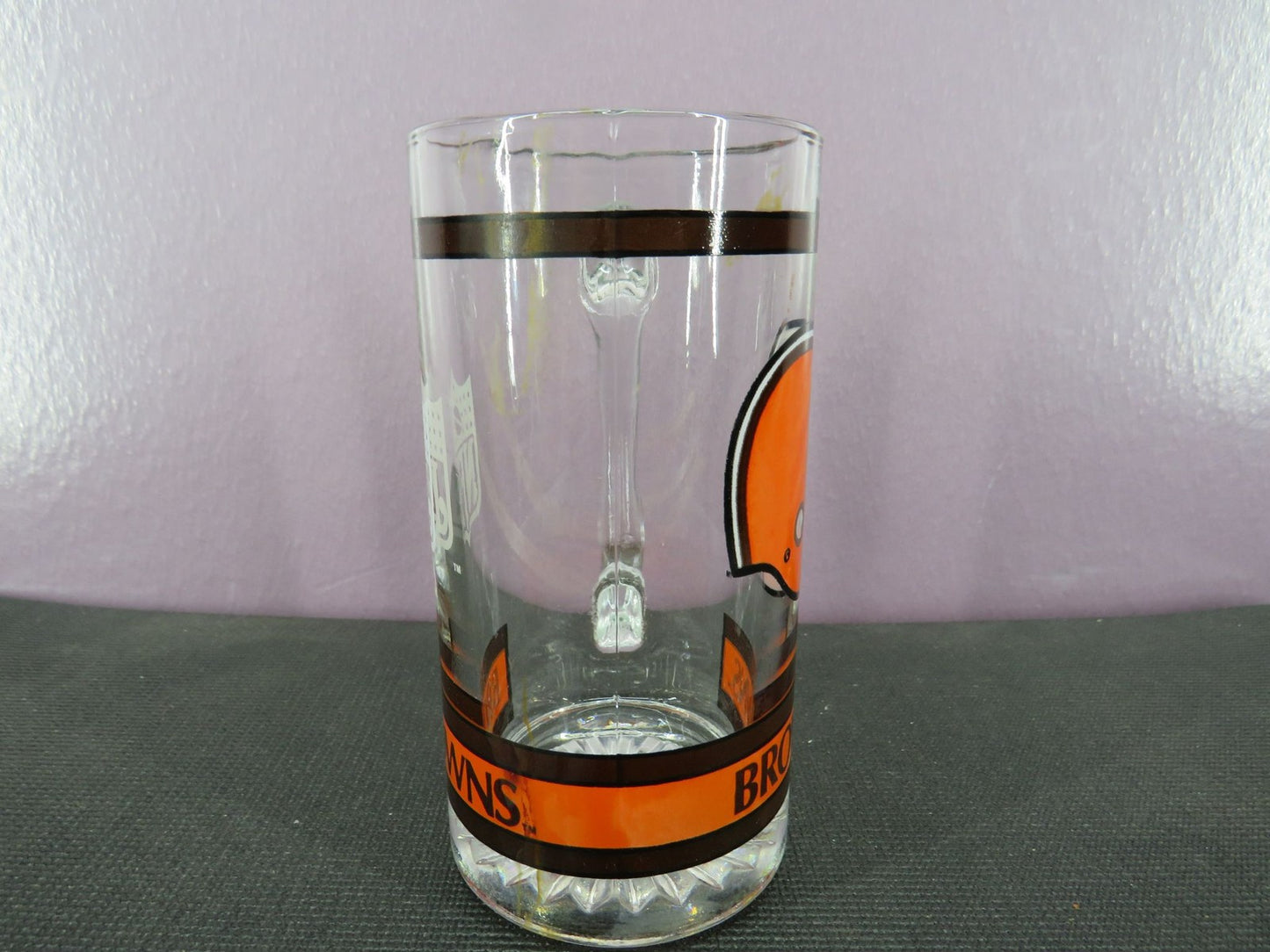 Vintage Cleveland Browns Beer Mug Stein Tall Glass 1980s NFL