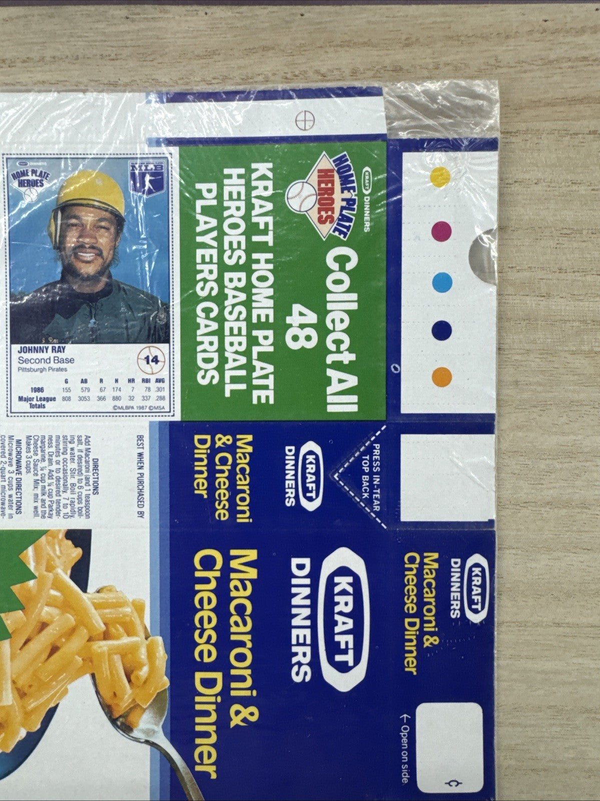 1987 Kraft Home Plate Heroes Never Folded Panel - Ozzie Guillen & Johnny Ray