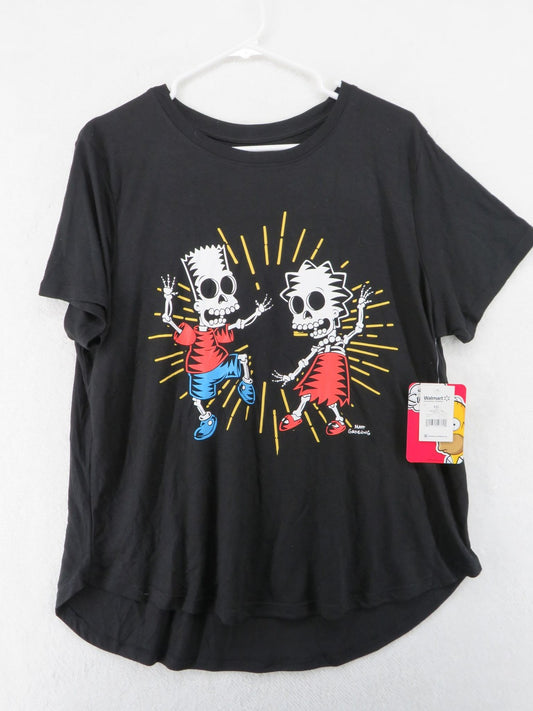 The Simpsons Skeleton Graphic T-Shirt Juniors XXL 19 Short Sleeve Tee0
