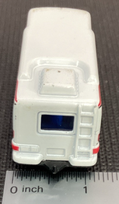 1999 Matchbox - Canyon Base Series Truck Camper Van White w/Black & Red Stripes