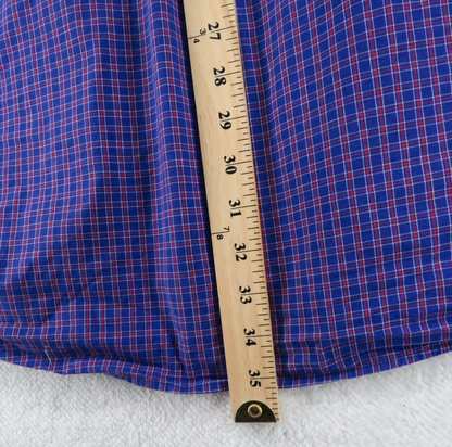 Ariat Pro Series Men's Short Sleeve Shirt - XXL Tall - Purple Plaid Pattern