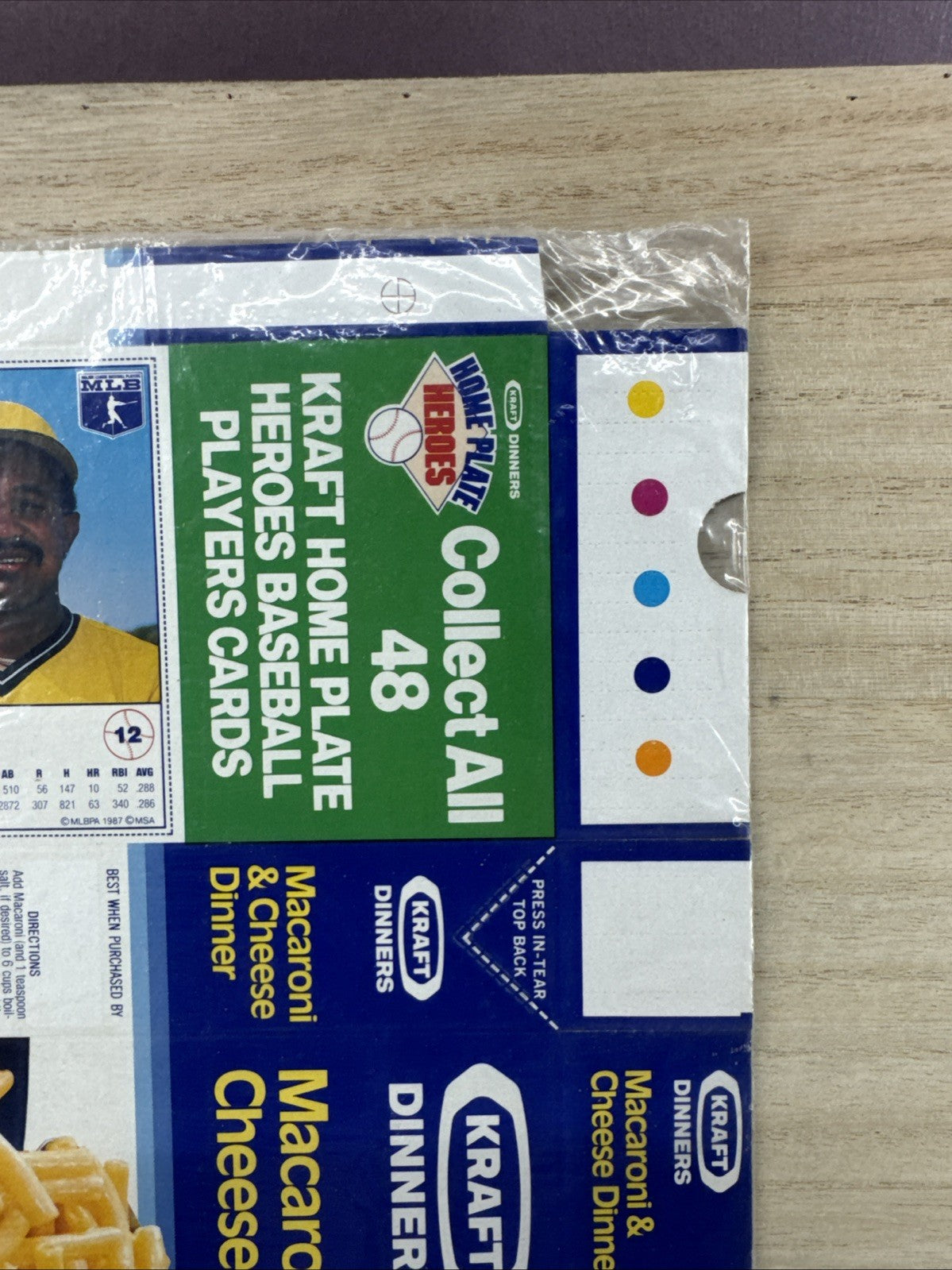 1987 Kraft Home Plate Heroes Never Folded Panel - Wally Joyner Tony Pena