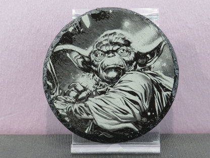 Laser Engraved Round Slate Coaster - SW11