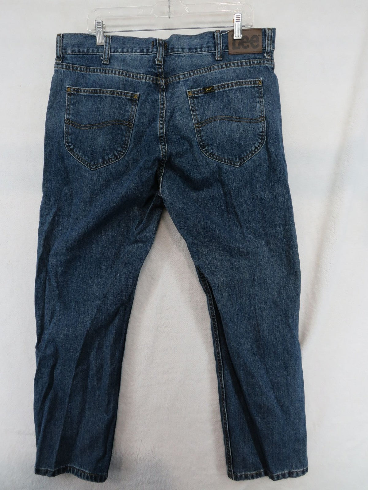 Lee Jeans Mens 36x30 Relaxed Fit Blue Straight Leg Denim Pants Classic Pocket