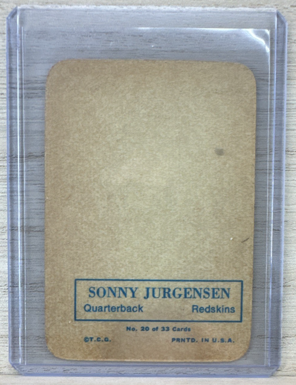 1970 TOPPS Glossy - NFL FOOTBALL CARD - #20 OF 33 SONNY JURGENSEN