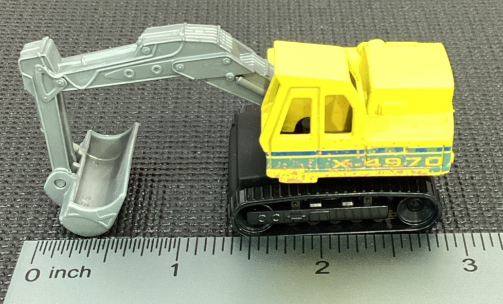 1980 Matchbox Excavator X-4970 Construction Vehicle Yellow Mini