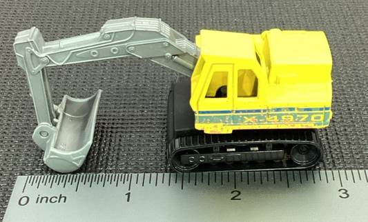 1980 Matchbox Excavator X-4970 Construction Vehicle Yellow Mini