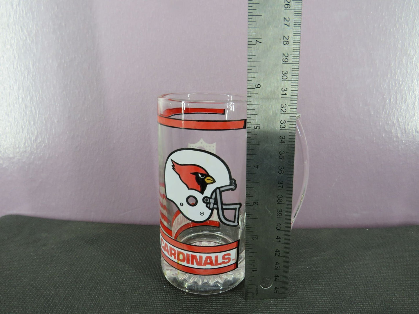 Vintage Arizona Cardinals Beer Mug Stein Tall Glass 1980s NFL