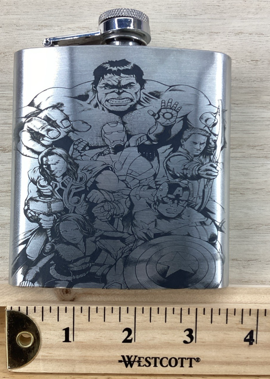Laser Engraved 6 oz Stainless Steel Flask - A