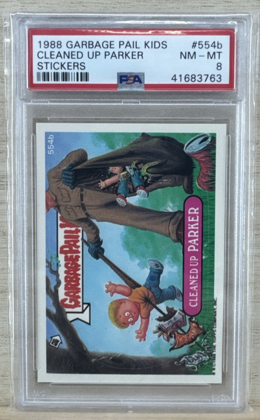 1988 GARBAGE PAIL KIDS - CLEANED UP PARKER #554b - PSA 8