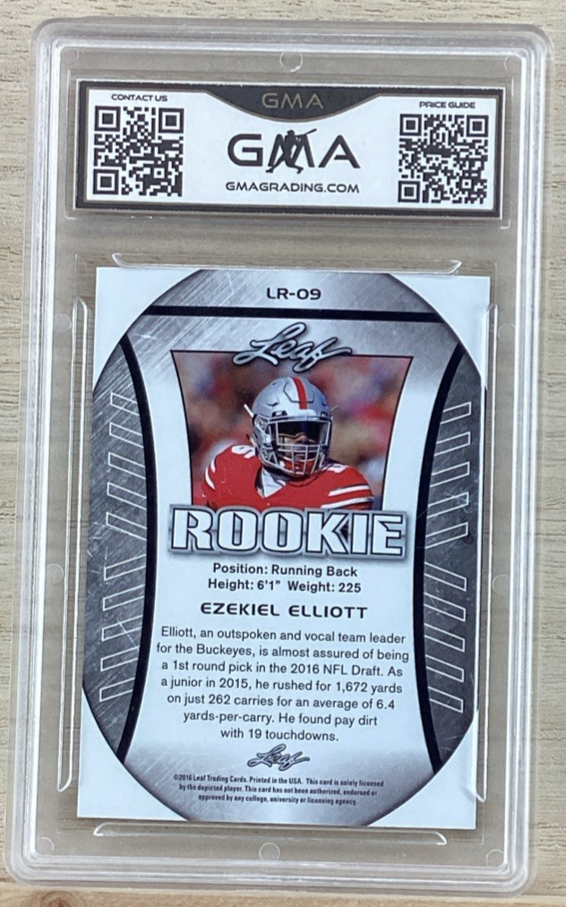2016 Leaf - Ezekiel Elliott #LR09 Rookie - GMA 10 Gem Mint1