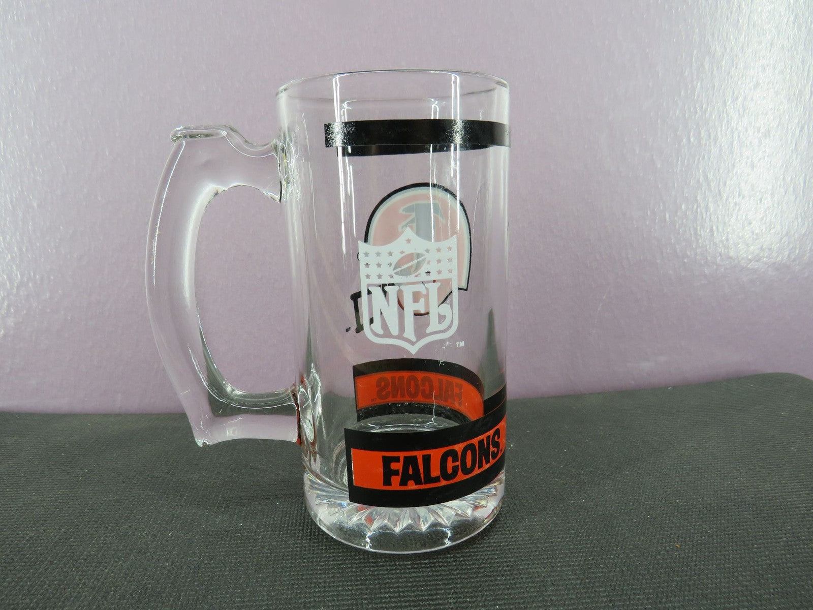 Vintage Atlanta Falcons Beer Mug Stein Tall Glass 1980s NFL