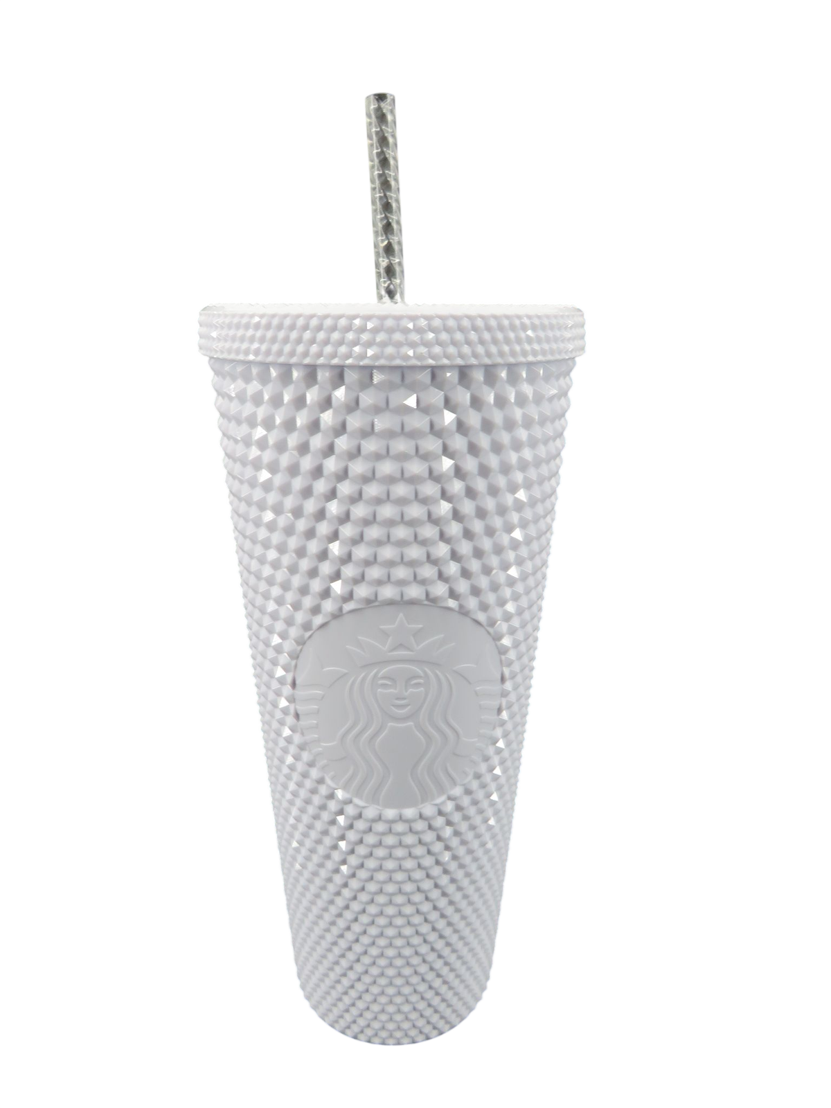 Starbucks Tumbler 24oz White Studded Cold Drink Cup w/Reusable Straw