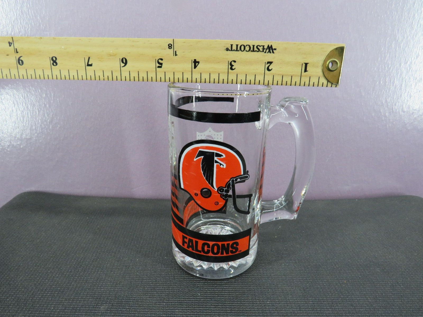 Vintage Atlanta Falcons Beer Mug Stein Tall Glass 1980s NFL