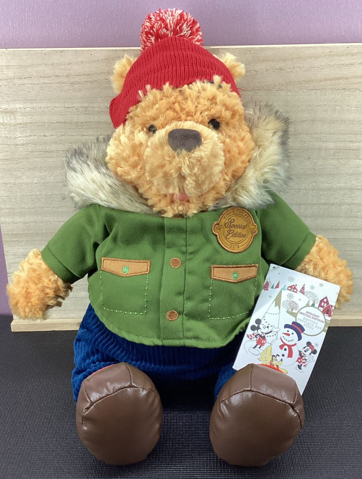 Disney Store Winnie the Pooh Christmas Plush Special Edition-Holiday-Parka