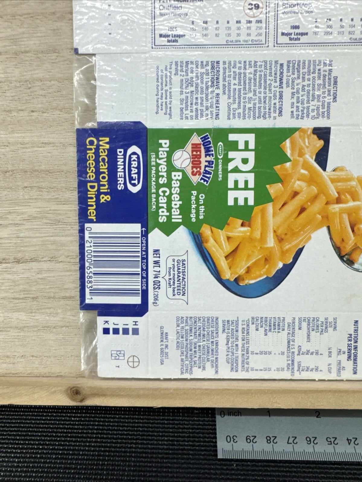 1987 Kraft Home Plate Heroes Never Folded Panel - Pete Incaviglia & Hubie Brooks