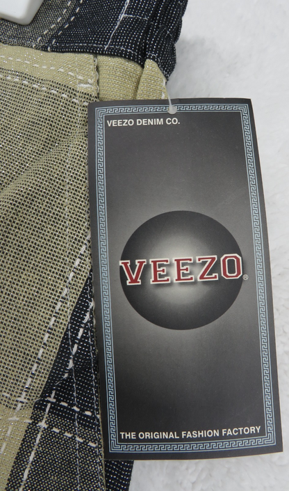 Veezo Men's Shorts - Black & Khaki  - Cargo Pockets - Size XL