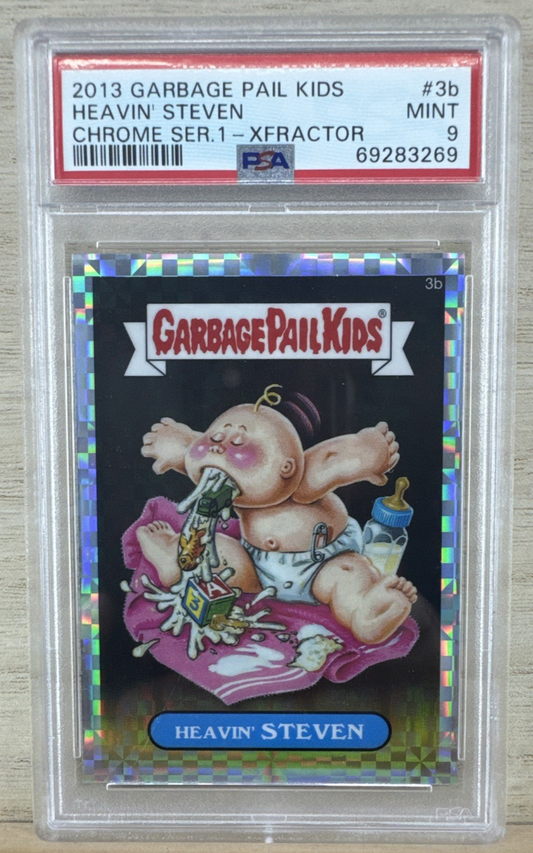 2013 Topps Chrome Garbage Pail Kids - HEAVIN' STEVEN 3b - Xfractor - PSA 9
