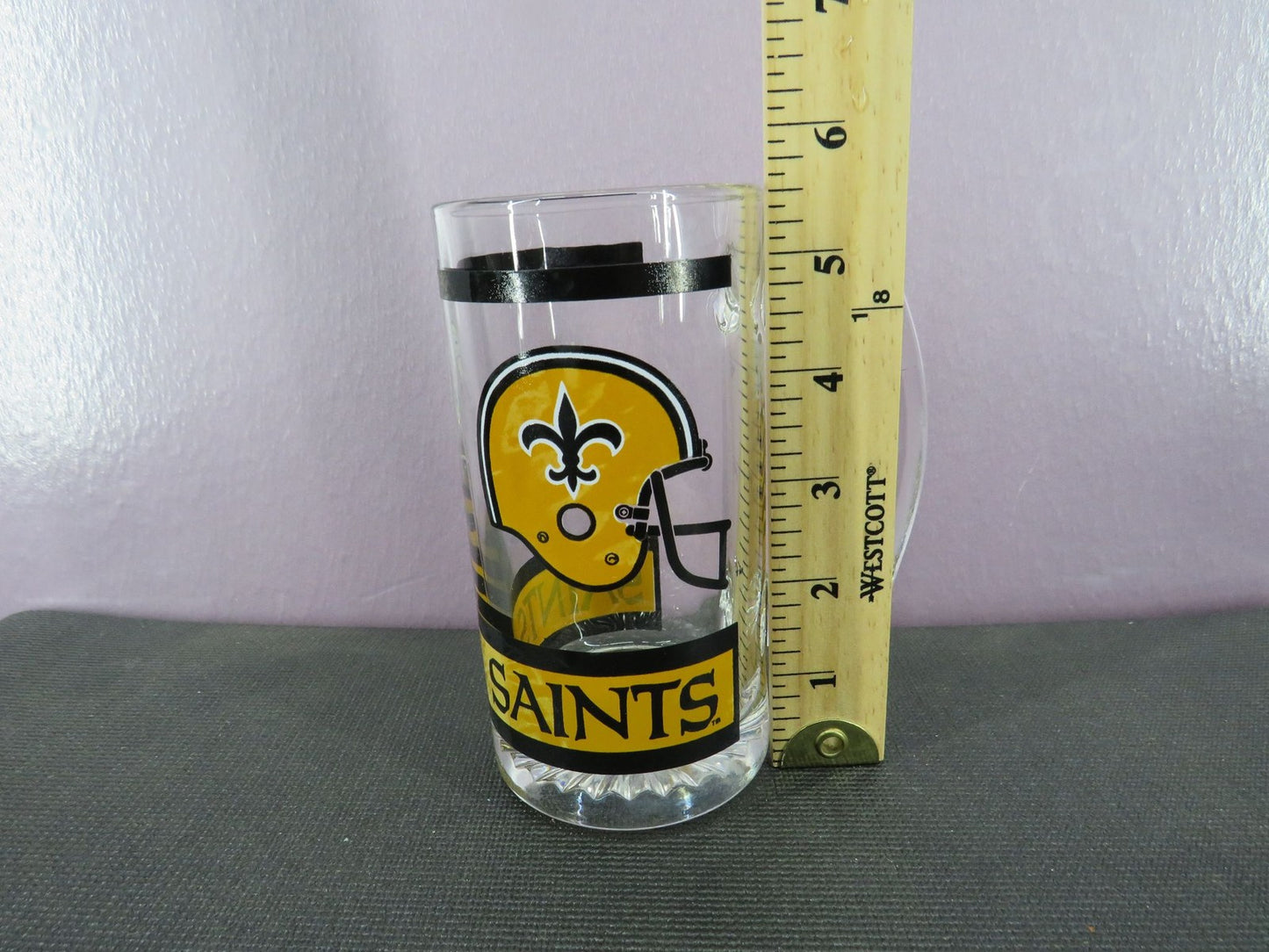 Vintage New Orleans Saints Beer Mug Stein Tall Glass 1980s NFL