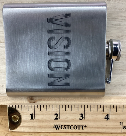 Laser Engraved 6 oz Stainless Steel Flask - VS