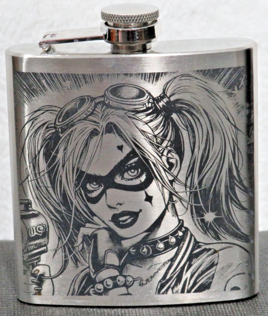 Laser Engraved 6 oz Stainless Steel Flask - HQ2