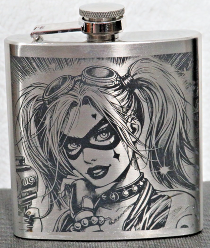 Laser Engraved 6 oz Stainless Steel Flask - HQ2