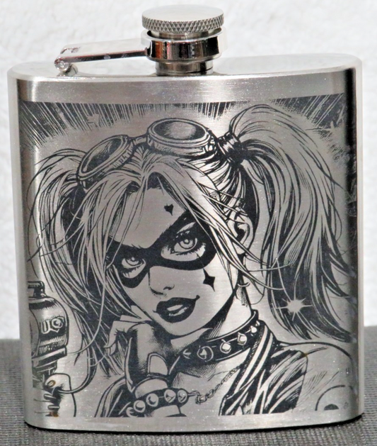 Laser Engraved 6 oz Stainless Steel Flask - HQ2