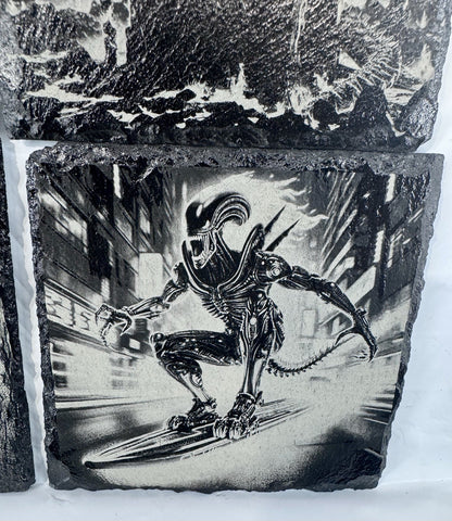 Slate Coaster Set Of 4 - Alien