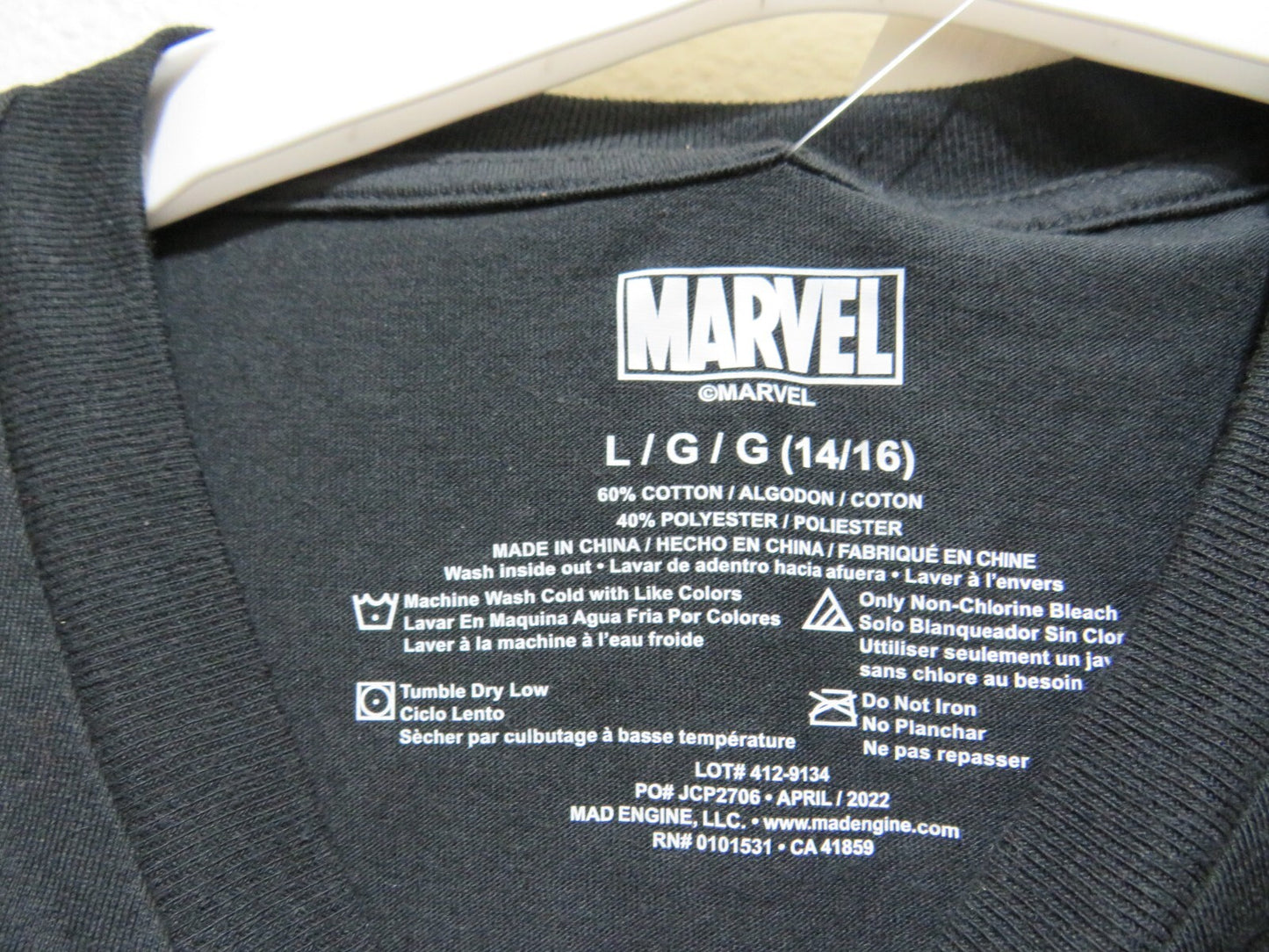 Marvel Spiderman Long Sleeve Shirt - Size Large 14/16