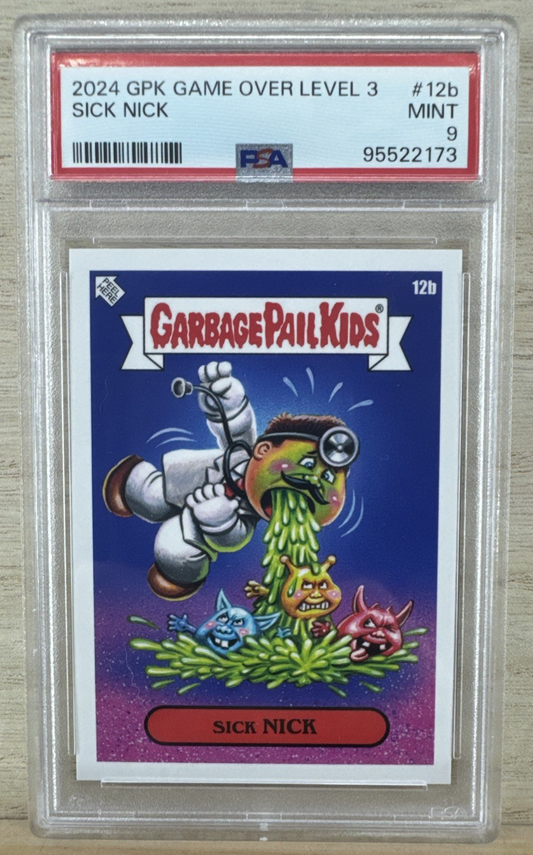 2024 Garbage Pail Kids Game Over Level 3 - SICK NICK #12b - PSA 9