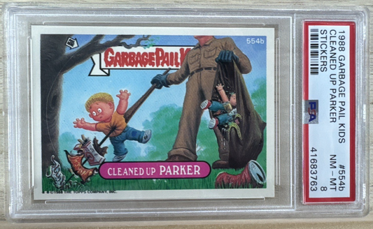 1988 GARBAGE PAIL KIDS - CLEANED UP PARKER #554b - PSA 8