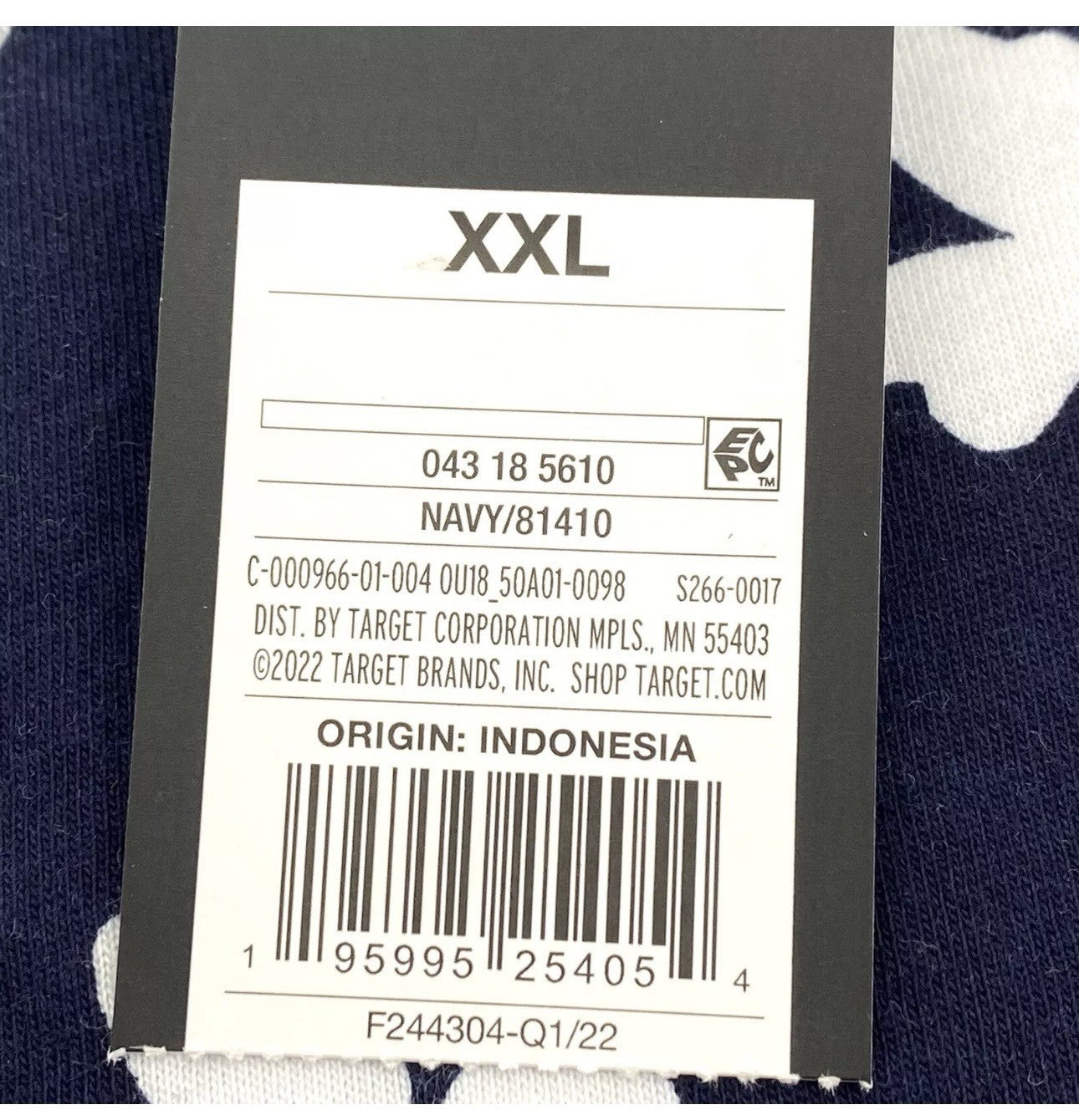 Original Use - Size XXL Crew Neck Short Sleeve T-Shirt Floral Navy