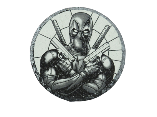Laser Engraved Round Slate Coaster - MV1