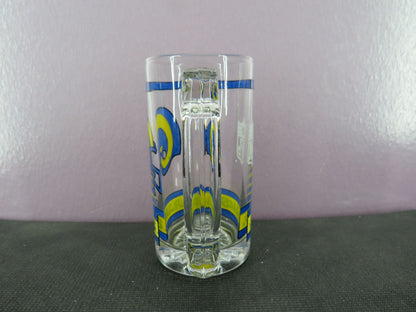 Vintage Los Angeles Rams Beer Mug Stein Tall Glass 1980s NFL