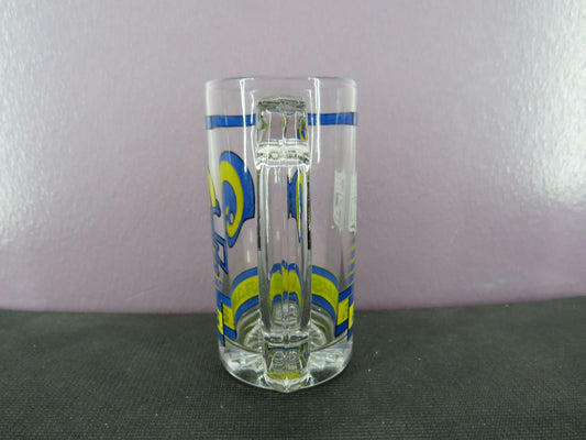 Vintage Los Angeles Rams Beer Mug Stein Tall Glass 1980s NFL