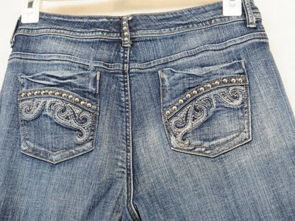Nine West VAC Jeans - Women's 12 Straight Leg Studded Embroidered Pockets