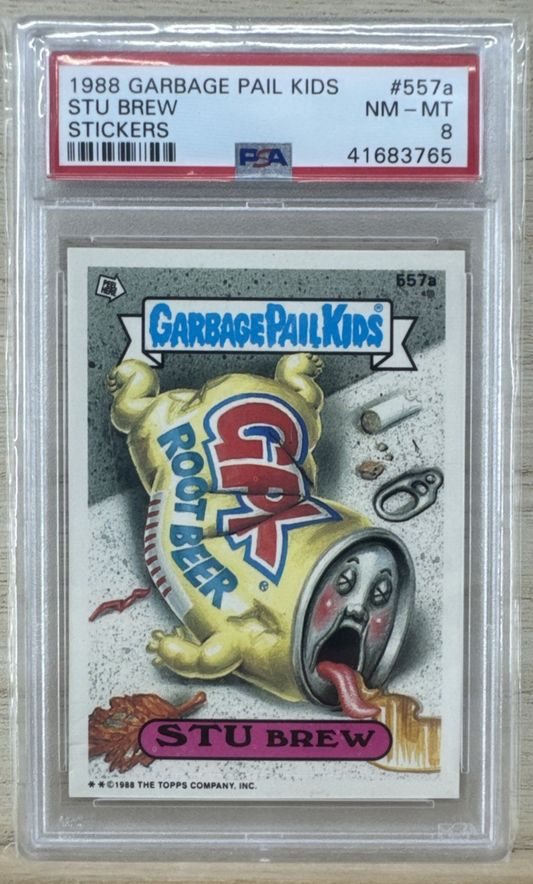 1988 Topps Garbage Pail Kids - Stu Brew #557a - PSA 8