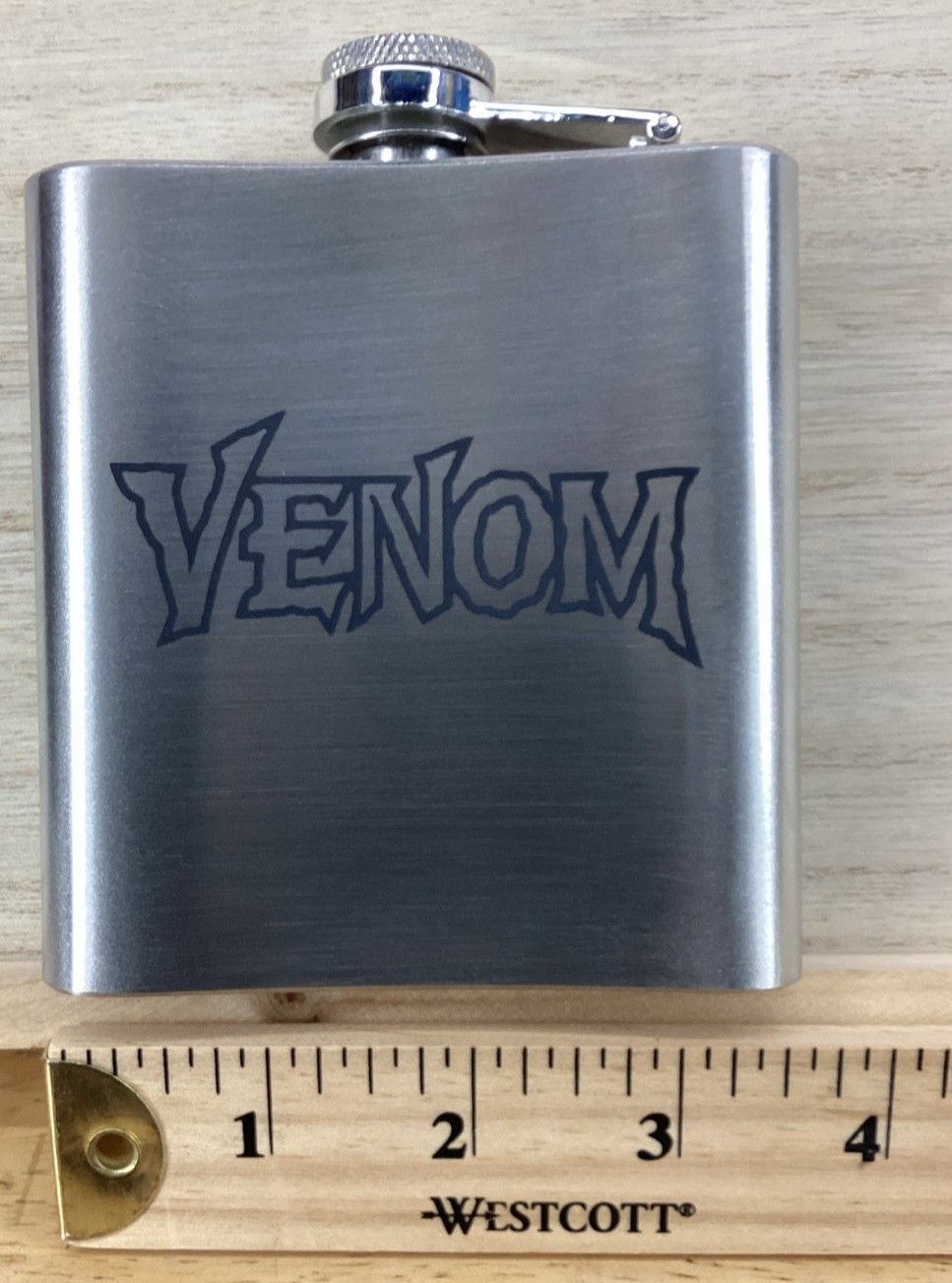 Laser Engraved Flask - 6 oz Stainless Steel  - V