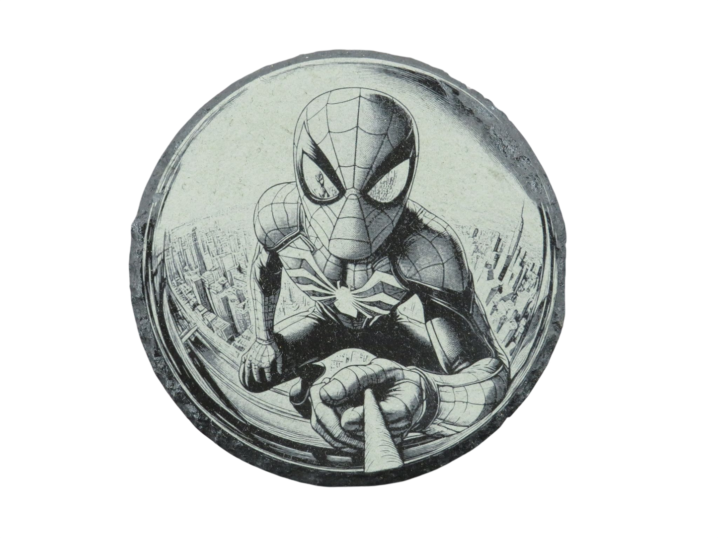 Laser Engraved Round Slate Coaster - MV4