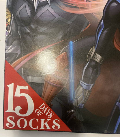 Marvel 15 Days of Socks Kids Medium Shoe Sz 9 - 2 1/2