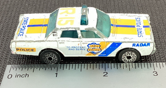1978 Matchbox White Mercury R15 State Police Die Cast Car