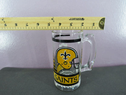 Vintage New Orleans Saints Beer Mug Stein Tall Glass 1980s NFL